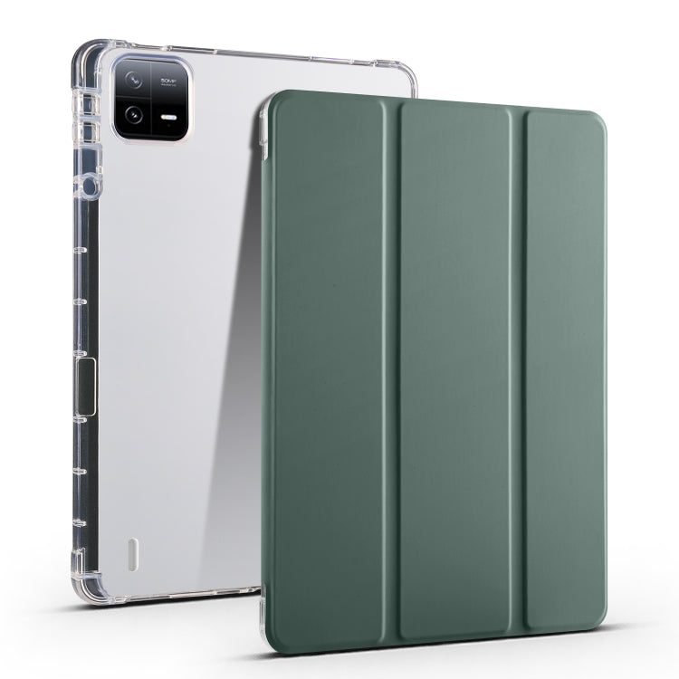 Custodia per tablet in pelle Smart TPU trasparente 3 volte con slot per penna, For Xiaomi Pad 6S Pro, For Xiaomi Pad 6 Max 14