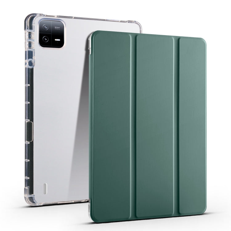 Custodia per tablet in pelle Smart TPU trasparente 3 volte con slot per penna, For Xiaomi Pad 7 / 7 Pro, For Xiaomi Redmi Pad Pro 12.1