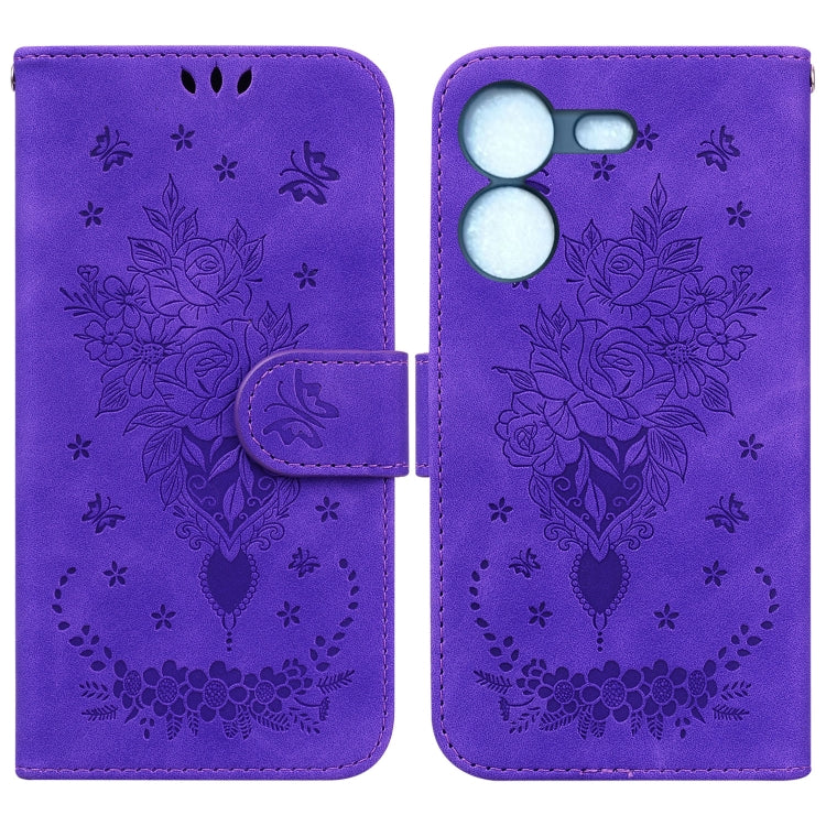 Custodia per telefono in pelle goffrata farfalla rosa, For Tecno Camon 20 Pro 4G, For Tecno Pova 5, For Tecno Spark 10 5G, For Tecno Spark 10 Pro
