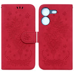 Custodia per telefono in pelle goffrata farfalla rosa, For Tecno Camon 20 Pro 4G, For Tecno Pova 5, For Tecno Spark 10 5G, For Tecno Spark 10 Pro