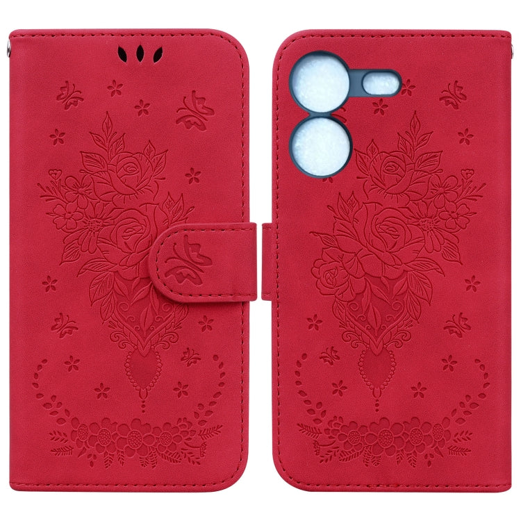 Custodia per telefono in pelle goffrata farfalla rosa, For Tecno Camon 20 Pro 4G, For Tecno Pova 5, For Tecno Spark 10 5G, For Tecno Spark 10 Pro