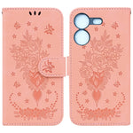 Custodia per telefono in pelle goffrata farfalla rosa, For Tecno Camon 20 Pro 4G, For Tecno Pova 5, For Tecno Spark 10 5G, For Tecno Spark 10 Pro