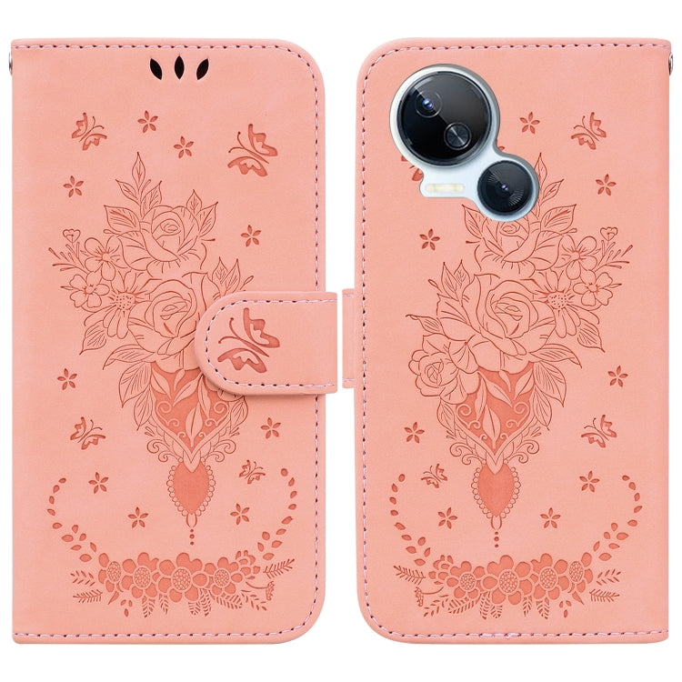 Custodia per telefono in pelle goffrata farfalla rosa, For Tecno Camon 20 Pro 4G, For Tecno Pova 5, For Tecno Spark 10 5G, For Tecno Spark 10 Pro