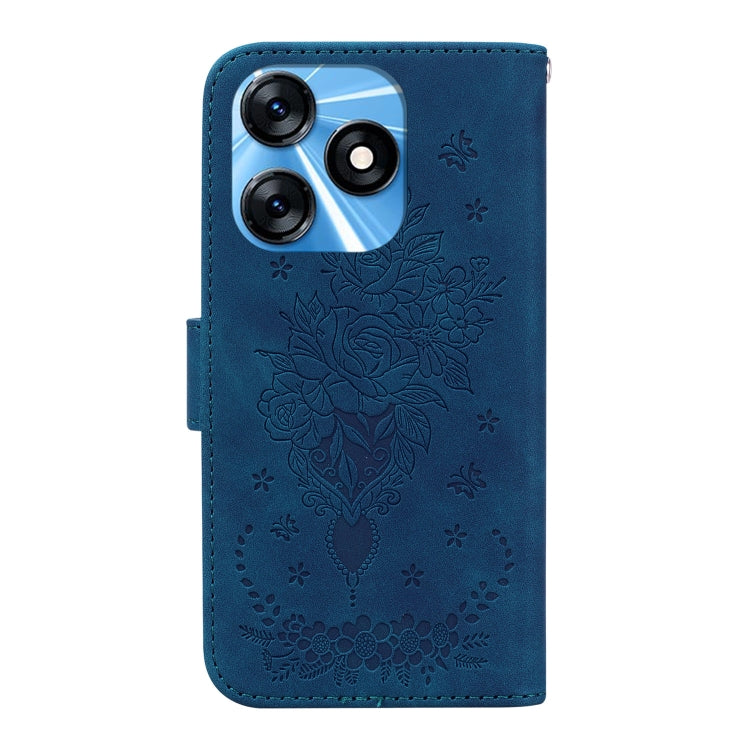 Custodia per telefono in pelle goffrata farfalla rosa, For Tecno Spark 10 / Spark 10C