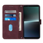Custodia per cellulare in pelle con flip in rilievo 3D a tracolla, For Sony Xperia 1 V, For Sony Xperia 10 V, For Sony Xperia 10 IV, For Sony Xperia 10 III/10 III Lite