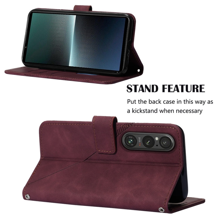 Custodia per cellulare in pelle con flip in rilievo 3D a tracolla, For Sony Xperia 1 V, For Sony Xperia 10 V, For Sony Xperia 10 IV, For Sony Xperia 10 III/10 III Lite