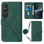 Custodia per cellulare in pelle con flip in rilievo 3D a tracolla, For Sony Xperia 1 V, For Sony Xperia 10 V, For Sony Xperia 10 IV, For Sony Xperia 10 III/10 III Lite