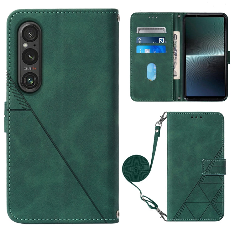 Custodia per cellulare in pelle con flip in rilievo 3D a tracolla, For Sony Xperia 1 V, For Sony Xperia 10 V, For Sony Xperia 10 IV, For Sony Xperia 10 III/10 III Lite