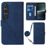 Custodia per cellulare in pelle con flip in rilievo 3D a tracolla, For Sony Xperia 1 V, For Sony Xperia 10 V, For Sony Xperia 10 IV, For Sony Xperia 10 III/10 III Lite