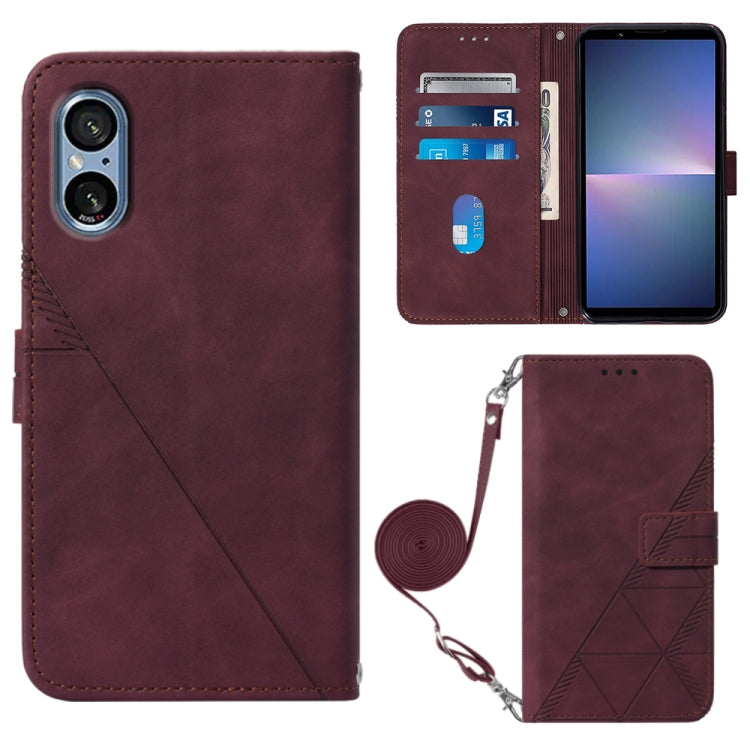Custodia per cellulare in pelle con flip in rilievo 3D a tracolla, For Sony Xperia 10 VI, For Sony Xperia 1 VI, For Sony Xperia 5 VI, For Sony Xperia 5 V