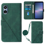 Custodia per cellulare in pelle con flip in rilievo 3D a tracolla, For Sony Xperia 10 VI, For Sony Xperia 1 VI, For Sony Xperia 5 VI, For Sony Xperia 5 V