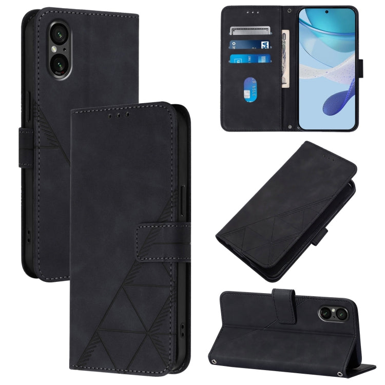 Custodia per cellulare in pelle con flip in rilievo 3D a tracolla, For Sony Xperia 10 VI, For Sony Xperia 1 VI, For Sony Xperia 5 VI, For Sony Xperia 5 V