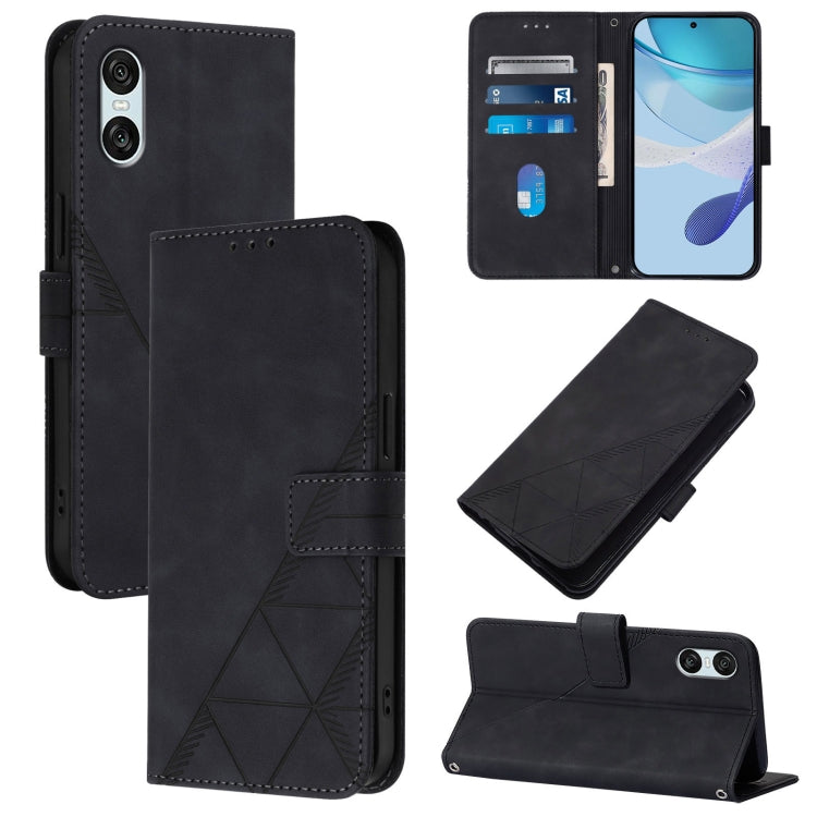 Custodia per cellulare in pelle con flip in rilievo 3D a tracolla, For Sony Xperia 10 VI, For Sony Xperia 1 VI, For Sony Xperia 5 VI, For Sony Xperia 5 V