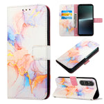 Cassa del telefono di cuoio di vibrazione del modello di marmo PT003, For Sony Xperia 5 V, For Sony Xperia 1 V, For Sony Xperia 10 V, For Sony Xperia 10 IV