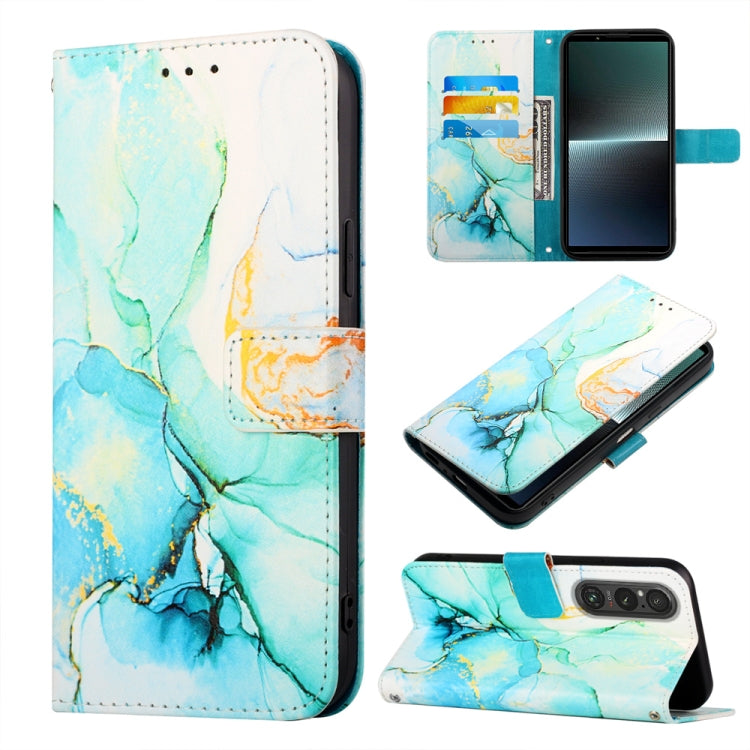 Cassa del telefono di cuoio di vibrazione del modello di marmo PT003, For Sony Xperia 5 V, For Sony Xperia 1 V, For Sony Xperia 10 V, For Sony Xperia 10 IV