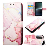 Cassa del telefono di cuoio di vibrazione del modello di marmo PT003, For Sony Xperia 5 V, For Sony Xperia 1 V, For Sony Xperia 10 V, For Sony Xperia 10 IV