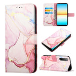 Cassa del telefono di cuoio di vibrazione del modello di marmo PT003, For Sony Xperia 5 V, For Sony Xperia 1 V, For Sony Xperia 10 V, For Sony Xperia 10 IV