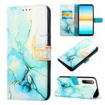 Cassa del telefono di cuoio di vibrazione del modello di marmo PT003, For Sony Xperia 5 V, For Sony Xperia 1 V, For Sony Xperia 10 V, For Sony Xperia 10 IV