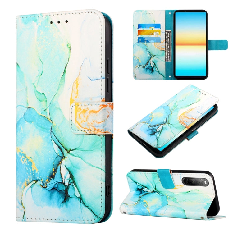 Cassa del telefono di cuoio di vibrazione del modello di marmo PT003, For Sony Xperia 5 V, For Sony Xperia 1 V, For Sony Xperia 10 V, For Sony Xperia 10 IV