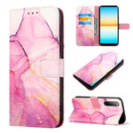 Cassa del telefono di cuoio di vibrazione del modello di marmo PT003, For Sony Xperia 5 V, For Sony Xperia 1 V, For Sony Xperia 10 V, For Sony Xperia 10 IV