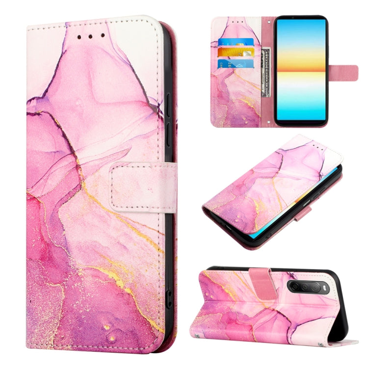 Cassa del telefono di cuoio di vibrazione del modello di marmo PT003, For Sony Xperia 5 V, For Sony Xperia 1 V, For Sony Xperia 10 V, For Sony Xperia 10 IV