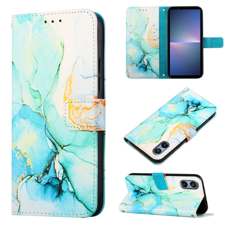 Cassa del telefono di cuoio di vibrazione del modello di marmo PT003, For Sony Xperia 5 V, For Sony Xperia 1 V, For Sony Xperia 10 V, For Sony Xperia 10 IV