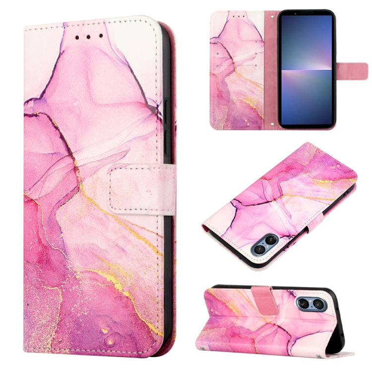 Cassa del telefono di cuoio di vibrazione del modello di marmo PT003, For Sony Xperia 5 V, For Sony Xperia 1 V, For Sony Xperia 10 V, For Sony Xperia 10 IV