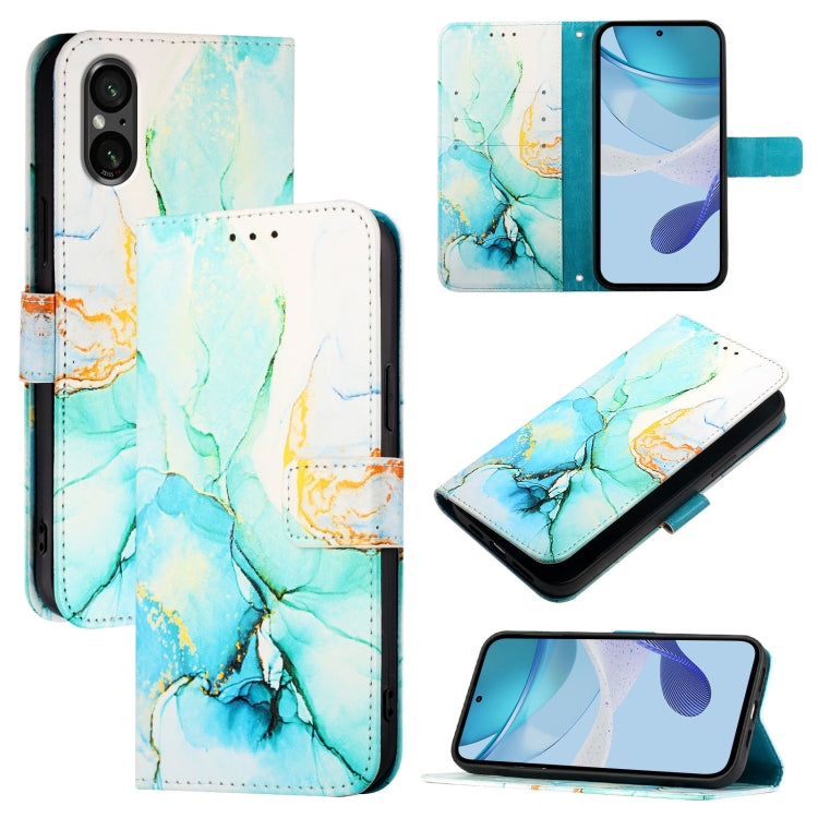 Cassa del telefono di cuoio di vibrazione del modello di marmo PT003, For Sony Xperia 1 VIII, For Sony Xperia 10 VI, For Sony Xperia 1 VI, For Sony Xperia 5 VI