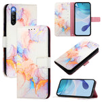 Cassa del telefono di cuoio di vibrazione del modello di marmo PT003, For Sony Xperia 5 V, For Sony Xperia 1 V, For Sony Xperia 10 V, For Sony Xperia 10 IV