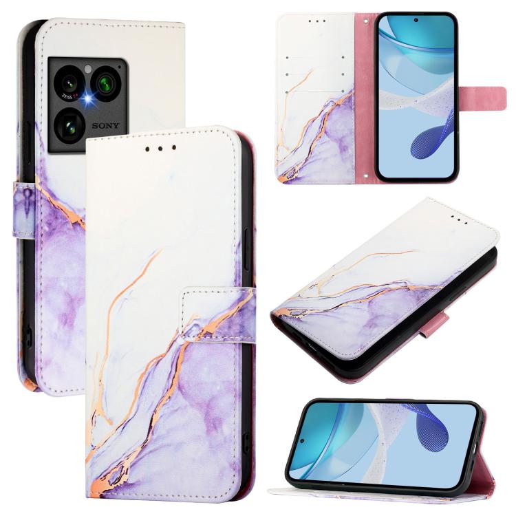 Cassa del telefono di cuoio di vibrazione del modello di marmo PT003, For Sony Xperia 1 VIII, For Sony Xperia 10 VI, For Sony Xperia 1 VI, For Sony Xperia 5 VI