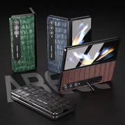 Custodia in vera pelle effetto coccodrillo per Samsung Galaxy Z F