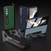 Custodia in pelle con bordo nero per Samsung Galaxy Z Fold3 5G
