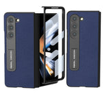 Custodia in pelle con bordo nero per Samsung Galaxy Z Fold3 5G