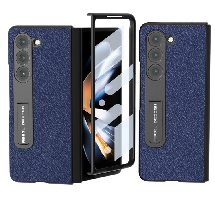 Custodia in pelle con bordo nero per Samsung Galaxy Z Fold3 5G