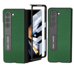 Custodia in pelle con bordo nero per Samsung Galaxy Z Fold3 5G
