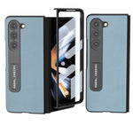 Custodia in pelle con bordo nero per Samsung Galaxy Z Fold3 5G