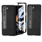 Custodia in pelle con bordo nero per Samsung Galaxy Z Fold3 5G