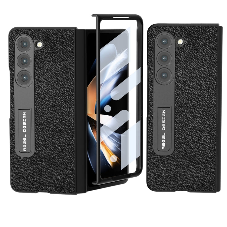 Custodia in pelle con bordo nero per Samsung Galaxy Z Fold3 5G