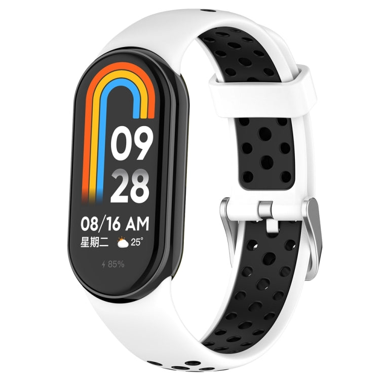 Cinturino in silicone con tappo in acciaio bicolore, For Xiaomi Mi Band 8