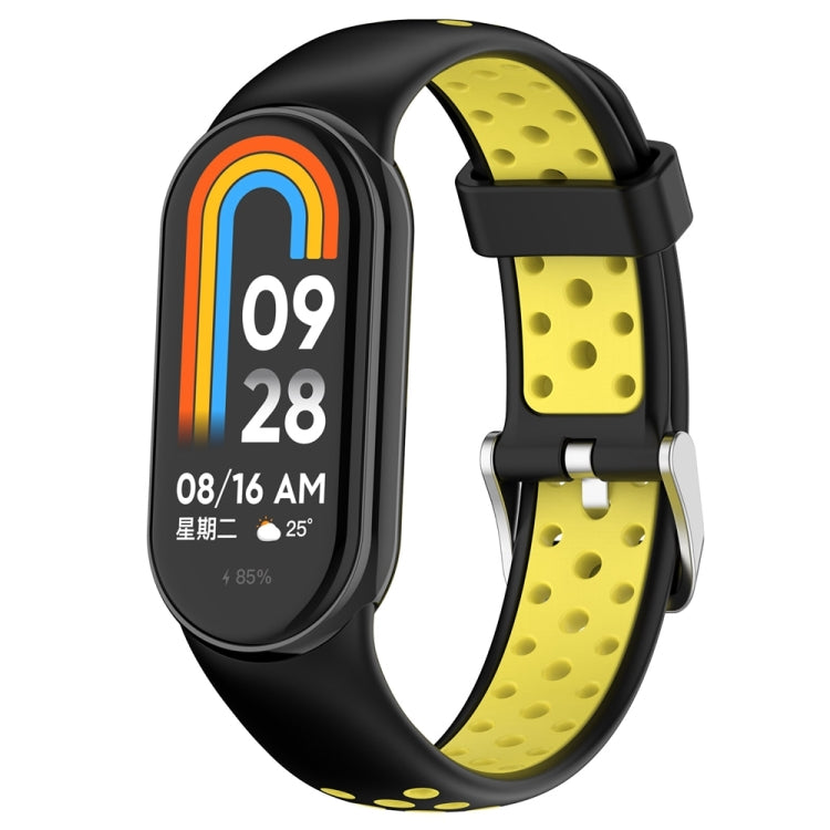 Cinturino in silicone con tappo in acciaio bicolore, For Xiaomi Mi Band 8