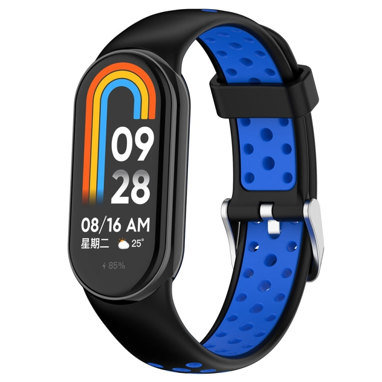 Cinturino in silicone con tappo in acciaio bicolore, For Xiaomi Mi Band 8