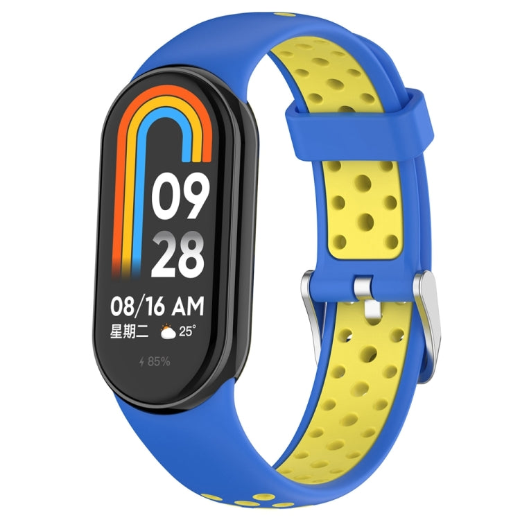 Cinturino in silicone con tappo in acciaio bicolore, For Xiaomi Mi Band 8