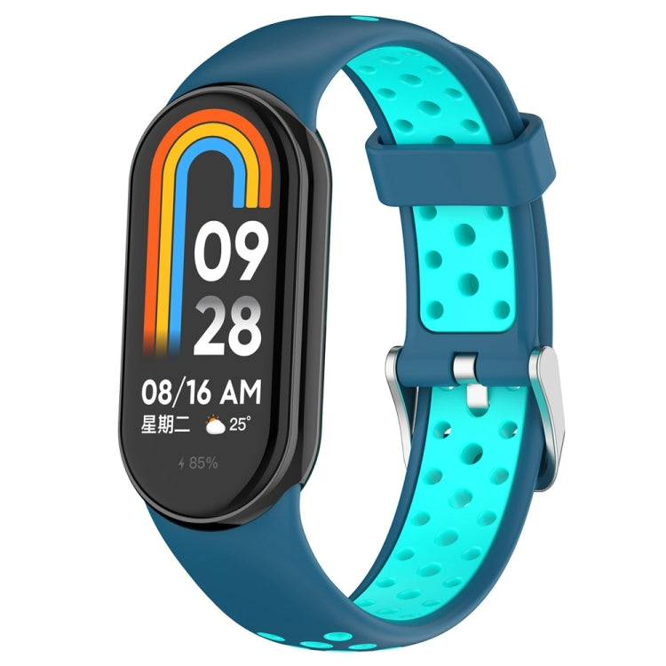Cinturino in silicone con tappo in acciaio bicolore, For Xiaomi Mi Band 8