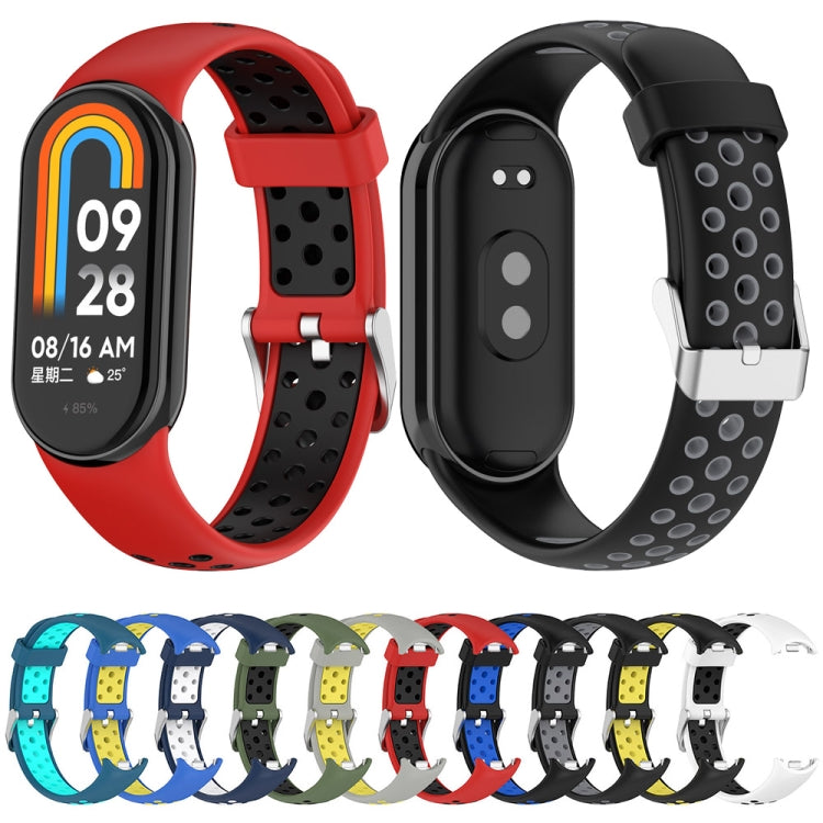 Cinturino in silicone con tappo in acciaio bicolore, For Xiaomi Mi Band 8