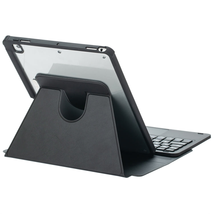 Custodia in pelle per tastiera Bluetooth trasparente in acrilico con rotazione a 360 ° F10B-A con controllo touch, F10B-A