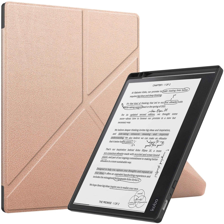 Custodia Smart Tablet in pelle TPU con deformazione tinta unita, For Kobo Elipsa 2E