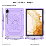 Custodia per tablet robusta e resistente con cavalletto a farfalla, For Samsung Galaxy Tab S8+ / S7+
