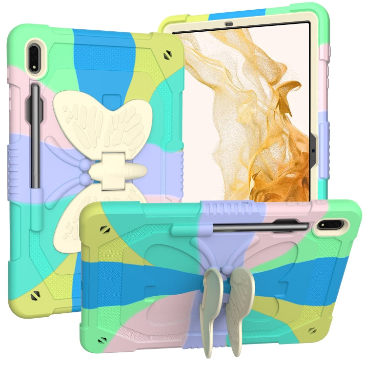 Custodia per tablet robusta e resistente con cavalletto a farfalla, For Samsung Galaxy Tab S8+ / S7+