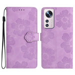Custodia portafoglio in pelle con motivo floreale per Xiaomi 12 P
