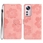 Custodia portafoglio in pelle con motivo floreale per Xiaomi 12 P